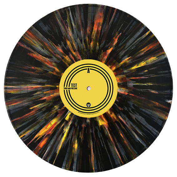 Infinity Splatter color vinyl on white background